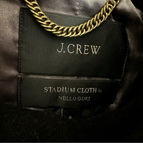 J. Crew Women’s Stadium Cloth Nello Gori Coat Black size 8 - Picture 3 of 5